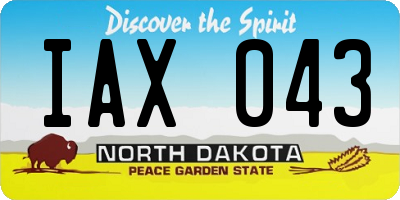 ND license plate IAX043