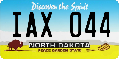ND license plate IAX044