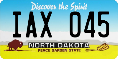 ND license plate IAX045