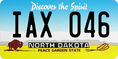 ND license plate IAX046