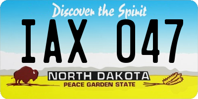 ND license plate IAX047