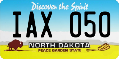 ND license plate IAX050