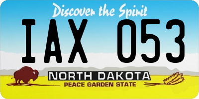 ND license plate IAX053