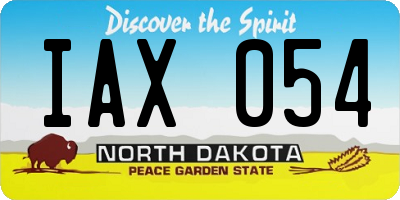 ND license plate IAX054