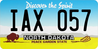 ND license plate IAX057