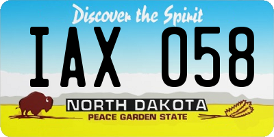 ND license plate IAX058