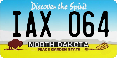 ND license plate IAX064