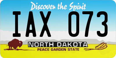 ND license plate IAX073