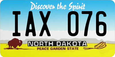 ND license plate IAX076