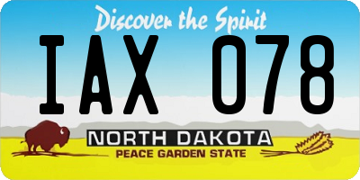ND license plate IAX078