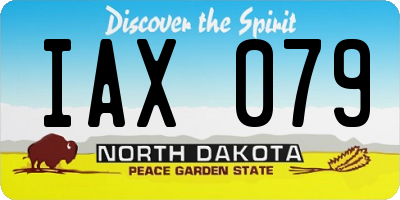 ND license plate IAX079