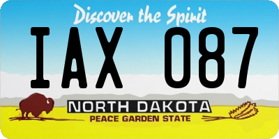 ND license plate IAX087