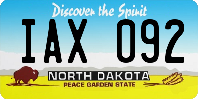 ND license plate IAX092