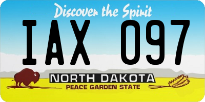 ND license plate IAX097
