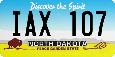 ND license plate IAX107