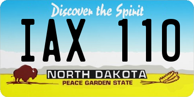 ND license plate IAX110