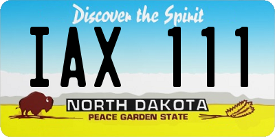 ND license plate IAX111