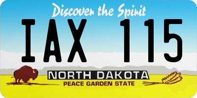 ND license plate IAX115