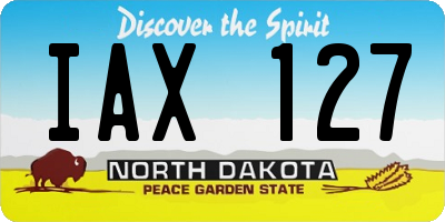 ND license plate IAX127