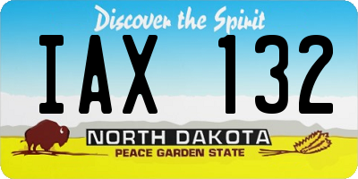 ND license plate IAX132