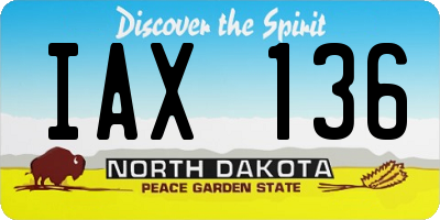 ND license plate IAX136
