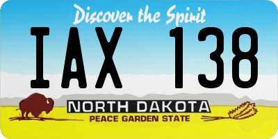 ND license plate IAX138