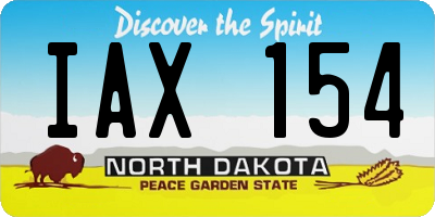 ND license plate IAX154