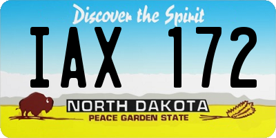 ND license plate IAX172