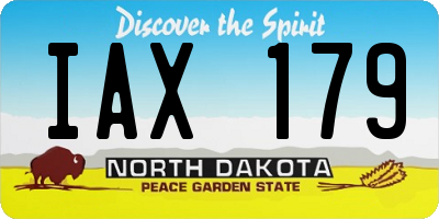 ND license plate IAX179