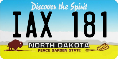 ND license plate IAX181