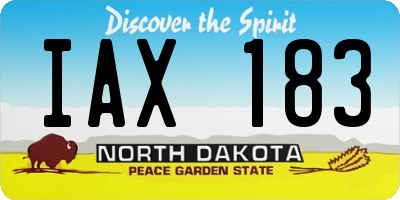 ND license plate IAX183