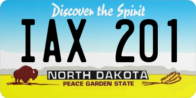 ND license plate IAX201