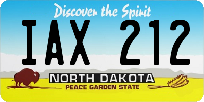 ND license plate IAX212