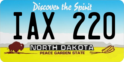ND license plate IAX220