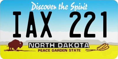 ND license plate IAX221