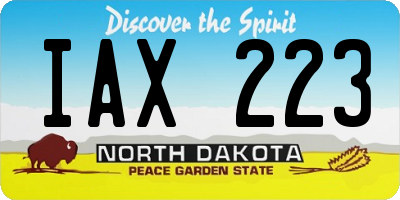 ND license plate IAX223