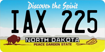 ND license plate IAX225
