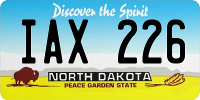 ND license plate IAX226
