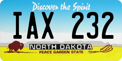 ND license plate IAX232