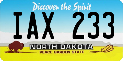 ND license plate IAX233