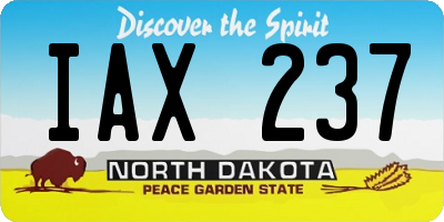 ND license plate IAX237