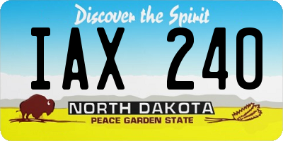 ND license plate IAX240