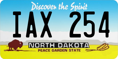 ND license plate IAX254
