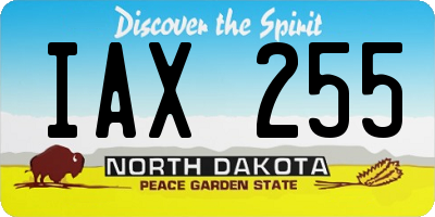 ND license plate IAX255