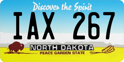 ND license plate IAX267