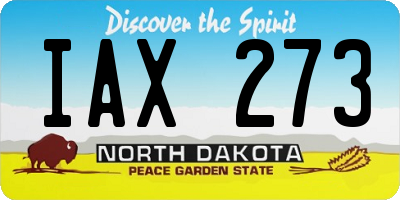 ND license plate IAX273