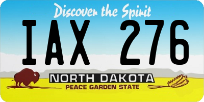 ND license plate IAX276