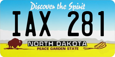 ND license plate IAX281