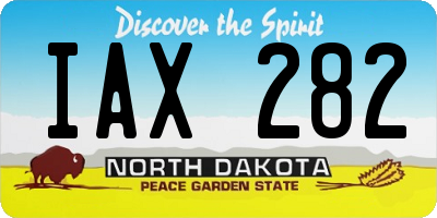 ND license plate IAX282