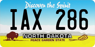ND license plate IAX286